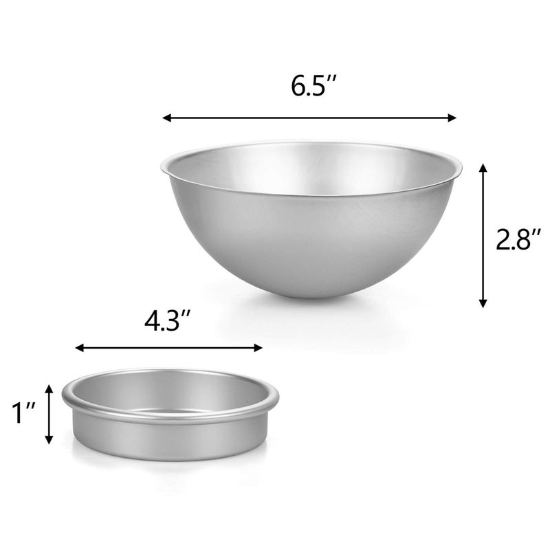 Hedume Set of 8 Cake Sphere Pan, 6.5 Inches 3D Sports Ball Cake Pan to Create Any Ball Shaped Cake, Includes 4 Semicircles and 4 Chassis - Image 4
